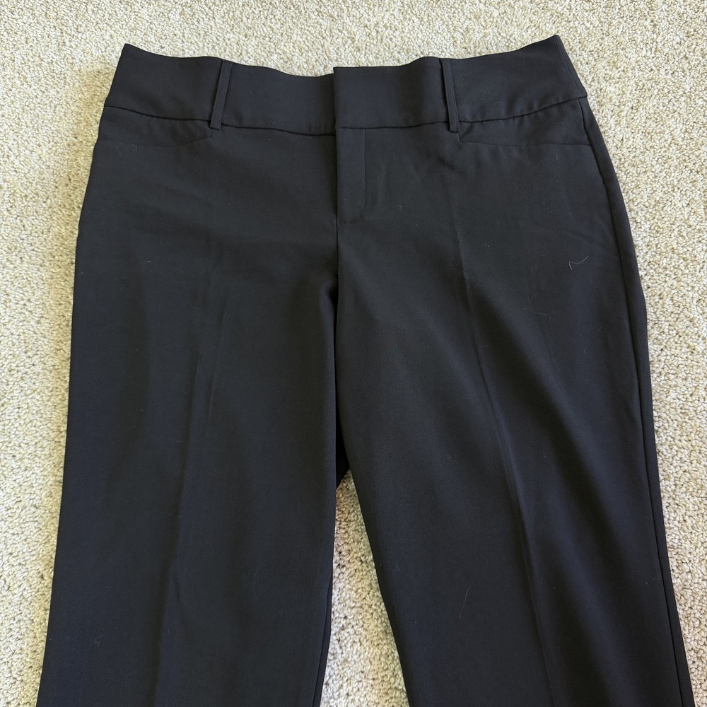 APT.9 Dress Pants Womens 16P Black Twill Straight Leg Stretch Workwear Office